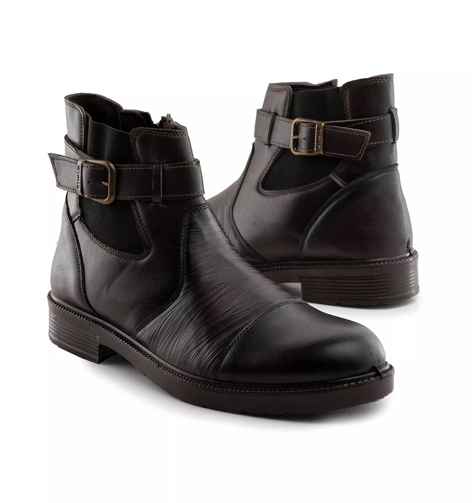 Burnt brown men ankle boots chizitobekhar 0 کفش نیم بوت مردانه قهوه ای سوخته زیپ دار | چیزیتو بخر