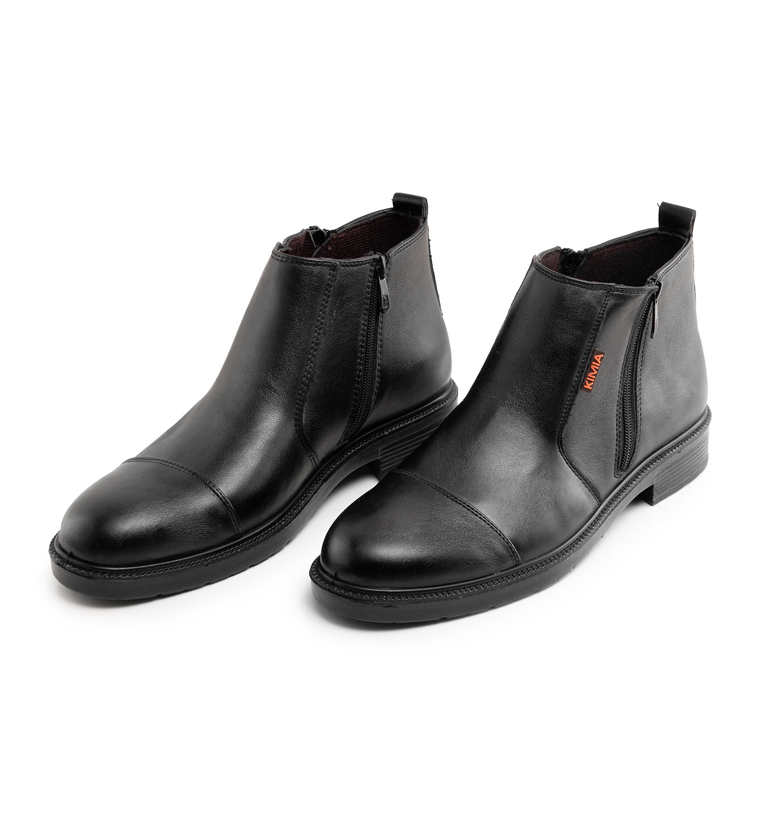 Men black synthetic leather ankle boots with zipper chizitobekhar 2 نیم بوت چرم مصنوعی مردانه مشکی زیپ دار | چیزیتو بخر