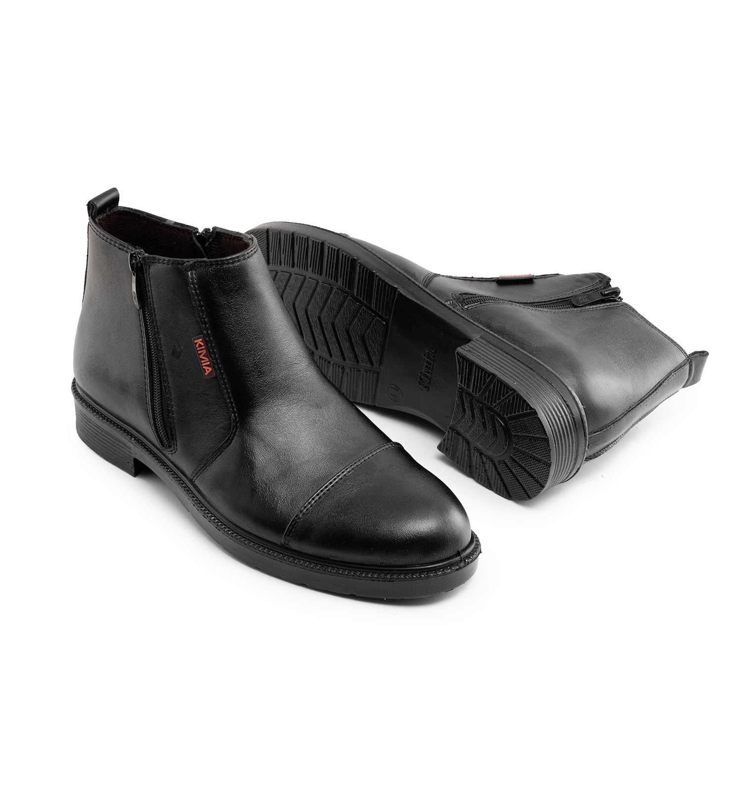 Men black synthetic leather ankle boots with zipper chizitobekhar 4 نیم بوت چرم مصنوعی مردانه مشکی زیپ دار | چیزیتو بخر
