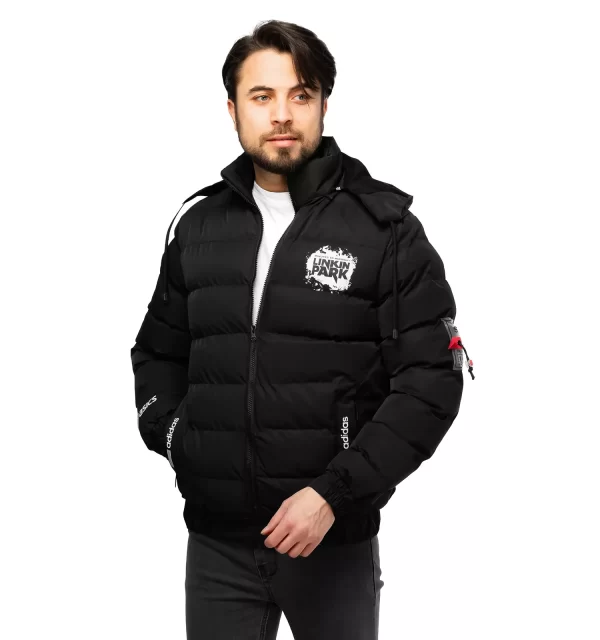 کاپشن اسپرت مردانه بادی کلاهدار مشکی Adidas | چیزیتو بخر