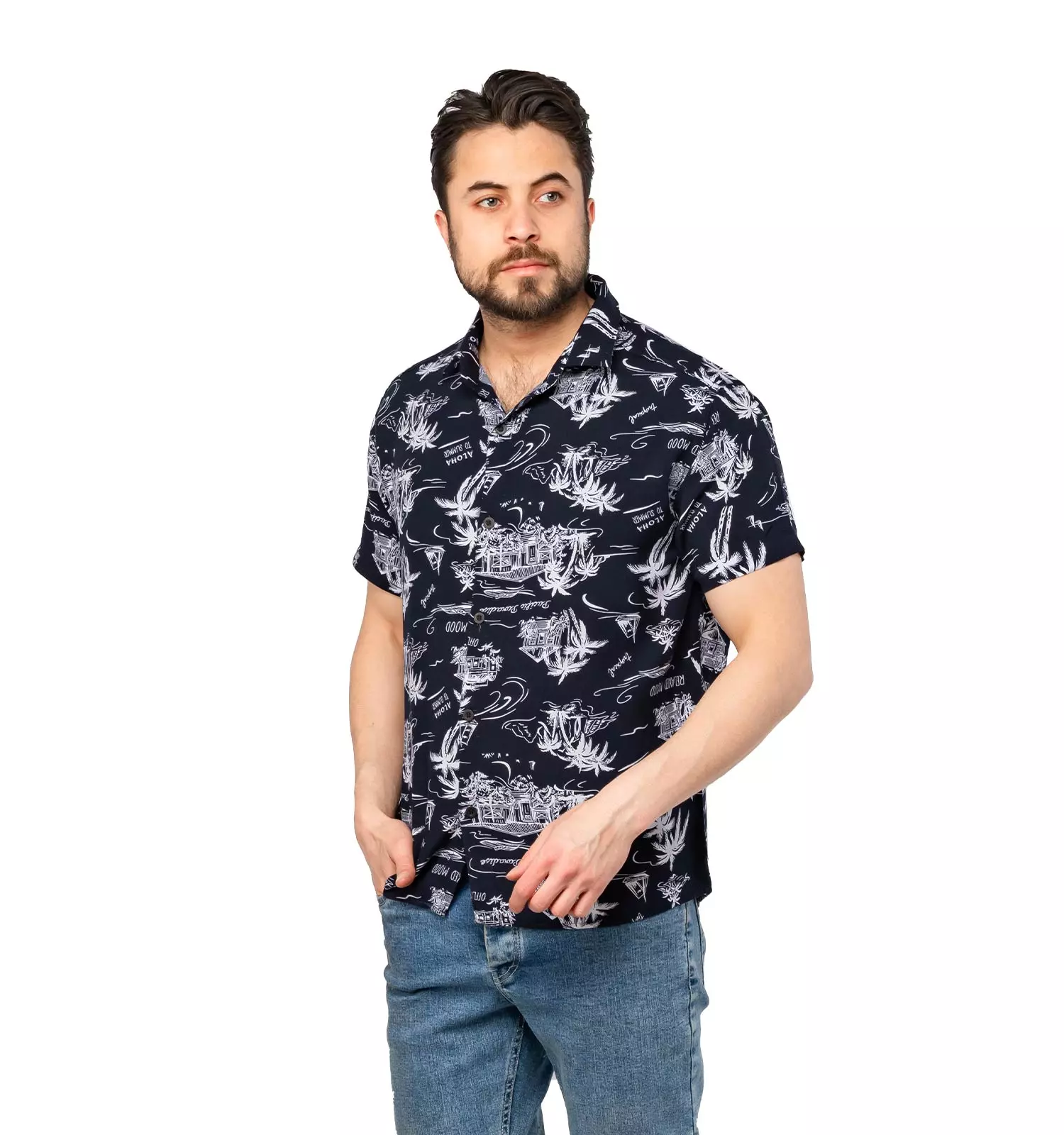 Men half-sleeved Hawaiian shirt chizitobekhar 0 پیراهن مردانه نیم آستین هاوایی | چیزیتو بخر