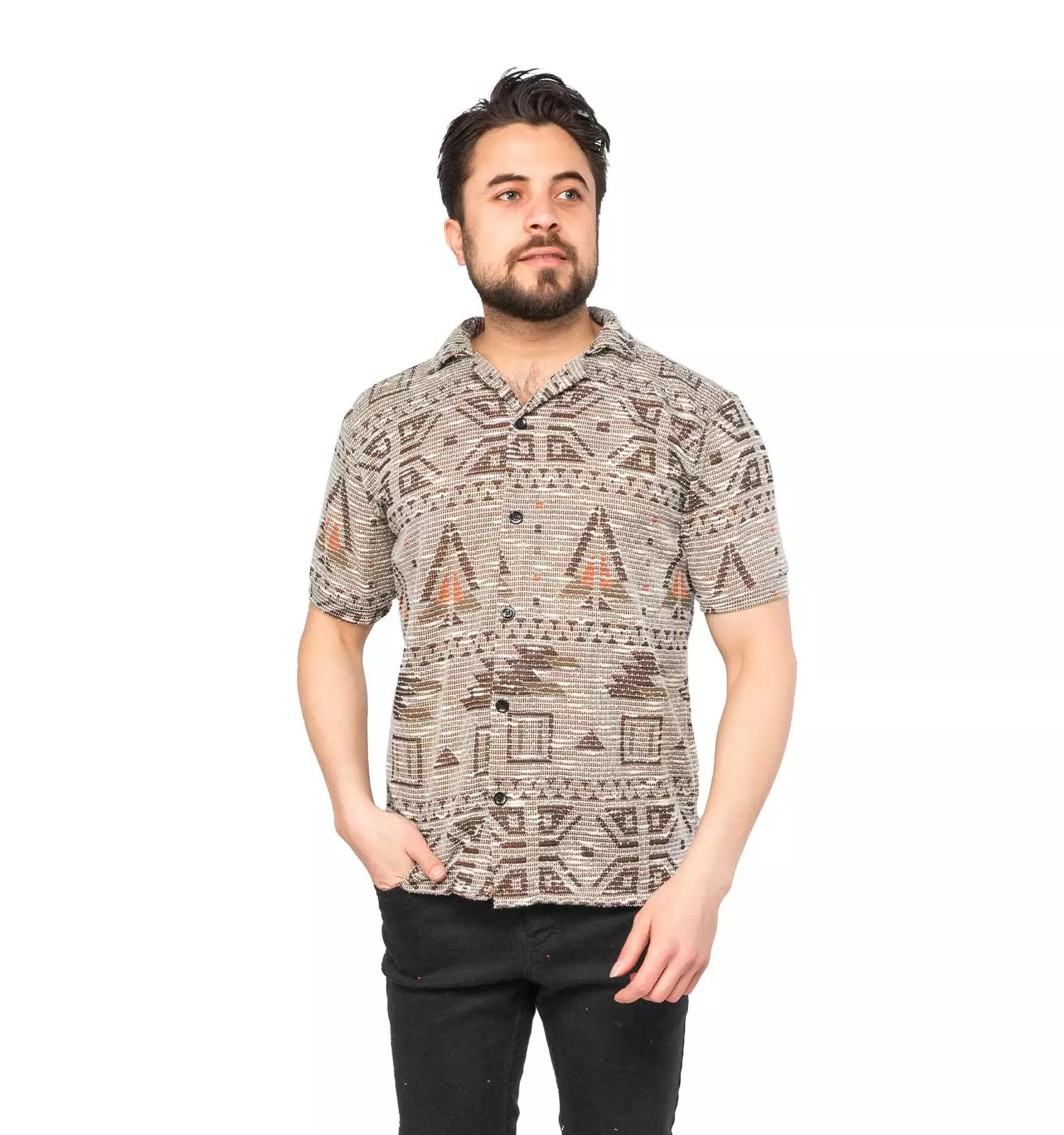 Men patterned boucle shirt chizitobekhar 4 پیراهن بوکله سرخپوستی مردانه طرح دار | چیزیتو بخر