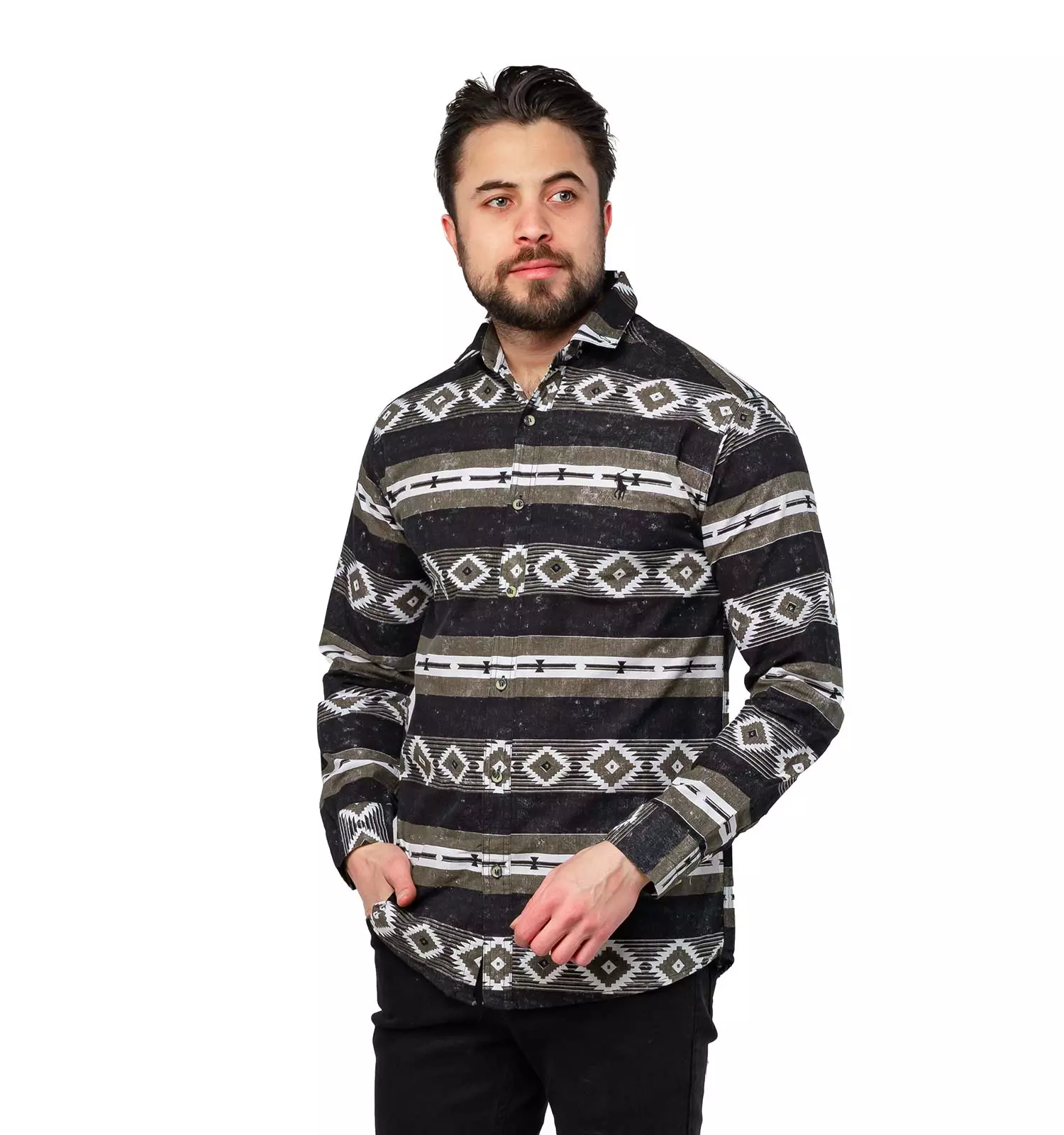 Men patterned hemp shirt chizitobekhar 0 پیراهن کنفی سرخپوستی مردانه طرح دار | چیزیتو بخر