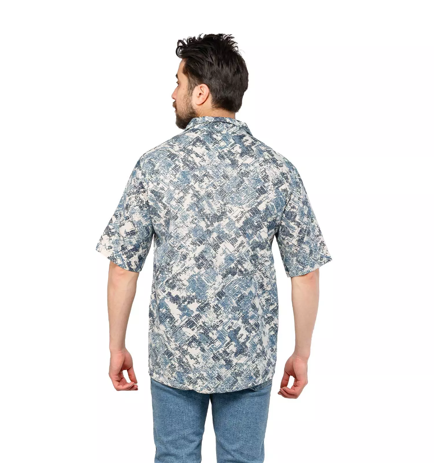 Men patterned hemp shirt chizitobekhar 4 پیراهن کنفی مردانه نیم آستین طرح دار | چیزیتو بخر